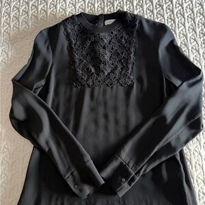 A.L.C. Black Floral Lace Women's Blouse